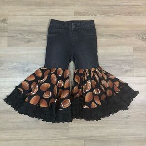 Garanimals Girls 4T Upcycled Ruffle Lace Flare Bell Bottom Football Game Day